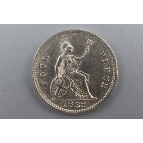 68 - Victoria Young Head 1838 Silver Groat