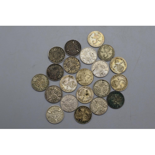 75 - Selection of 21 George V Silver 3d Coins