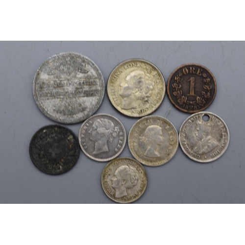 77 - Small Selection of Foreign Coins including Silver