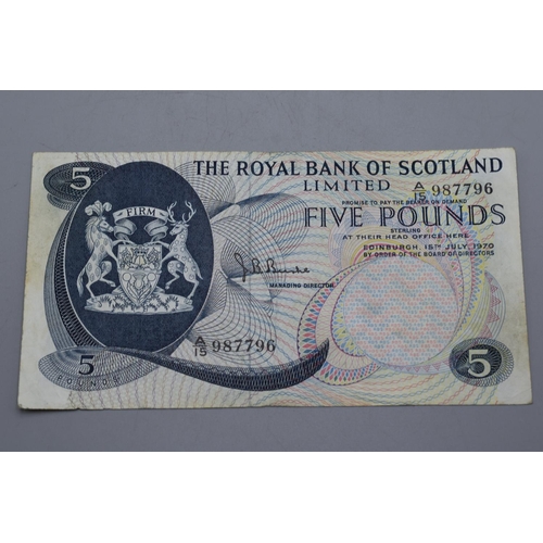 107 - The Royal Bank of Scotland Five Pound Sterling Note (Dated 15th July 1970) A15987796