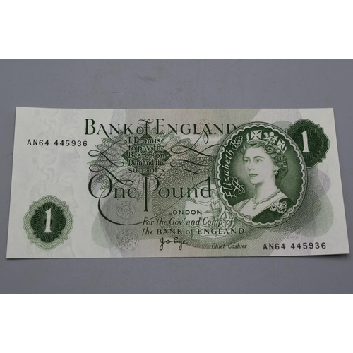 93 - Elizabeth II Bank of England John Page £1 Note (AN64445936)