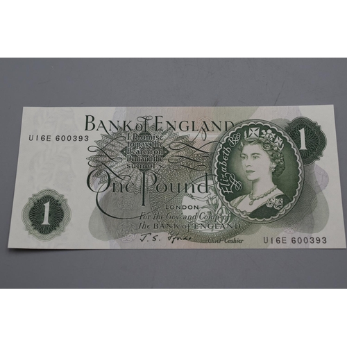 94 - Elizabeth II Bank of England John Fforde £1 Bank Note (U 16E600393)