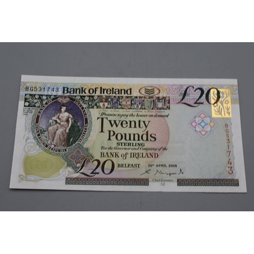 99 - Bank of Ireland £20 Sterling Note (Dated 20th April 2008) BG531743