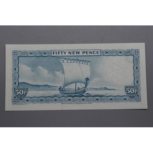 121 - Isle of Man Government 1969 Fifty New Pence Note (002023)