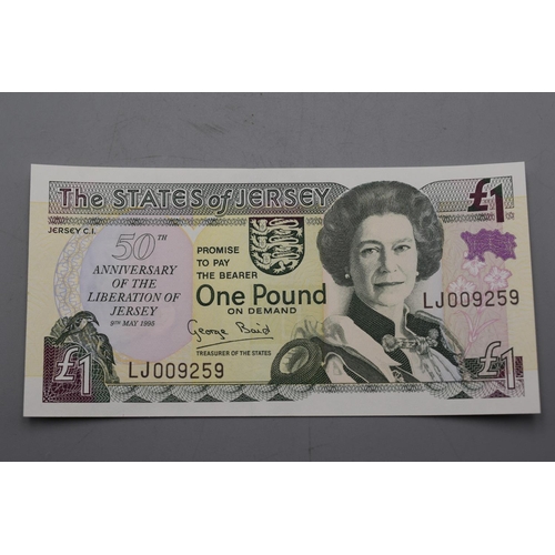 127 - The States of Jersey 50th Anniversary of The Liberation One Pound Bank Note (LJ009259)