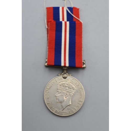 91 - WII full sized British War medal with ribbon