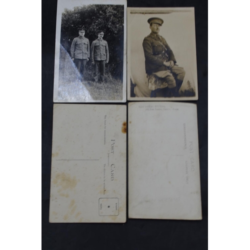 169 - Four WWI British Military Real Photograph Postcards