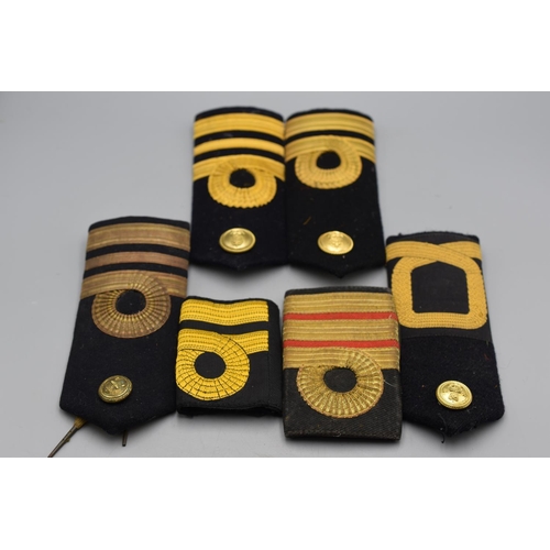 177 - Six Different WWII Royal Navy Officers Rank Epaulettes