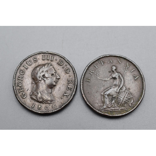 12 - Two George III 1806 Farthings