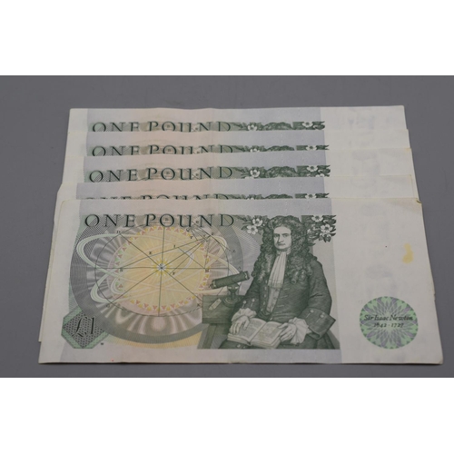 20 - Five Bank of England Elizabeth II £1 D H Somersett Notes with Consecutive Numbers (694140 to 694144)