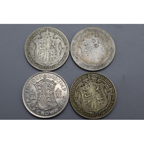 51 - Selection of 4 George V & VI Silver Half Crowns