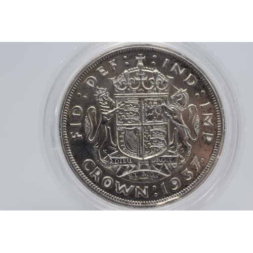 52 - George VI 1937 Silver Crown in Protective Capsule