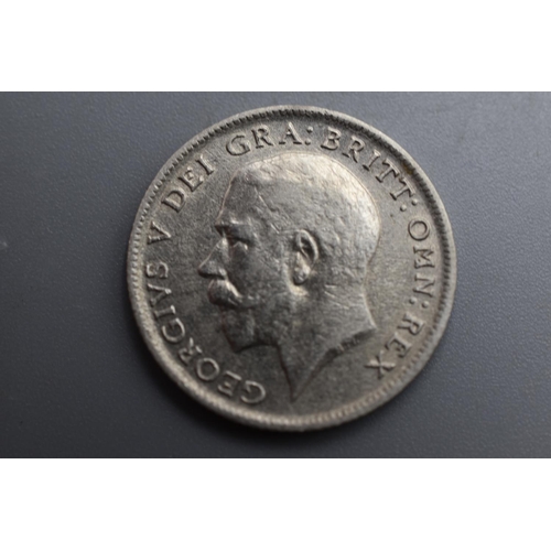 65 - George V 1921 Silver Sixpence