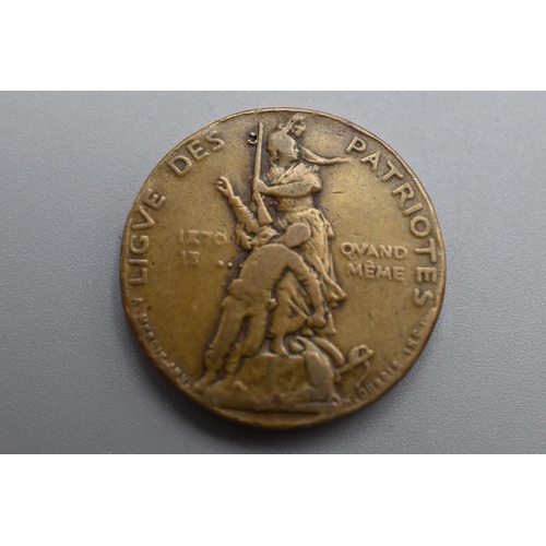 66 - French 1882 Patriotic Medal