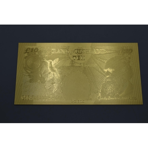 73 - Set of 24ct Gold Plated UK Bank Notes (£5, £10, £20 and £50) Complete with Certificate and Folder