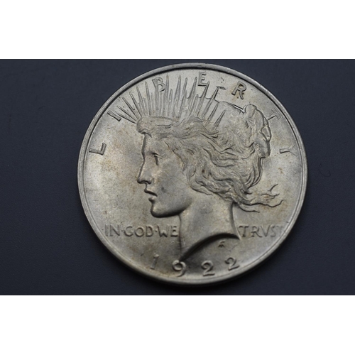 78 - USA 1922 Silver Peace Dollar