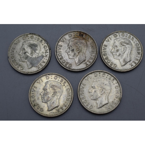 91 - Selection of  5 George VI Silver Shillings (1927, 1938, 1940, 1946)