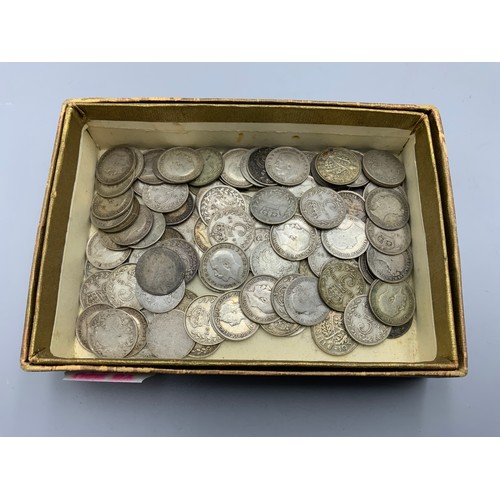 120 - Large Selection of Victoria, George V, and George VI Silver 3p Coins (186 grams)