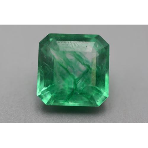 82 - Square Cut (9.12ct) Natural Emerald Complete with Certificate