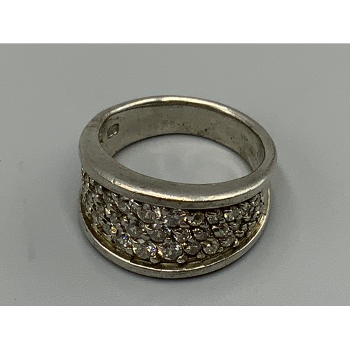 103 - Silver 925 Pave Ring (Size P) Complete with Presentation Box