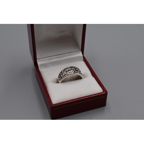 71 - Silver 925 Flower Ring (N)