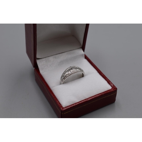 79 - Silver 925 Leaf Design Ring (Q)