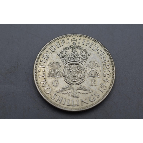 81 - George VI 1945 Silver Two Shilling Coin