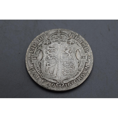 86 - George V 1916 Silver Half Crown