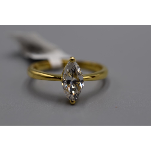 91 - Silver 925 Gold Gem Set Ring (Q)