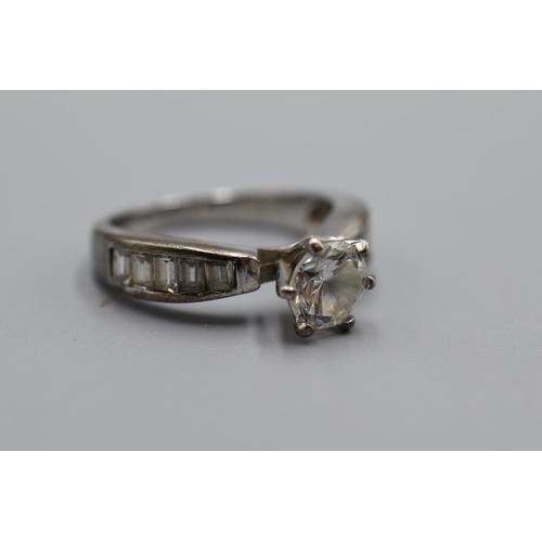 65 - Silver 925 Prong CZ Ring (P)