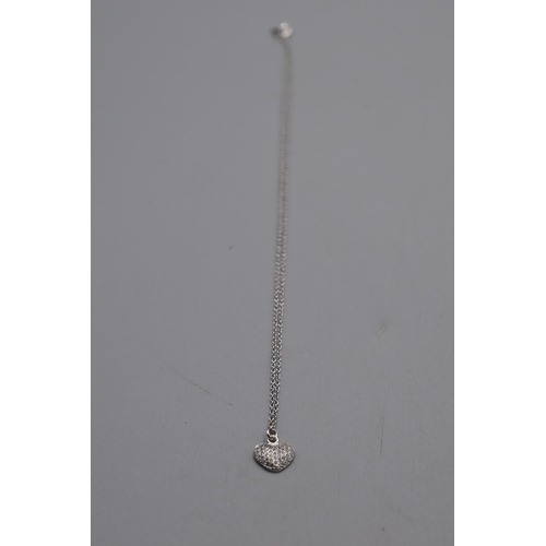 95 - Silver 925 Necklace with Love Heart Pendant