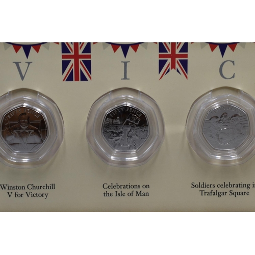 70 - Set of VE Day Victory 50p Collectors Coins in Signed Limited Edition Case (7 Coins)