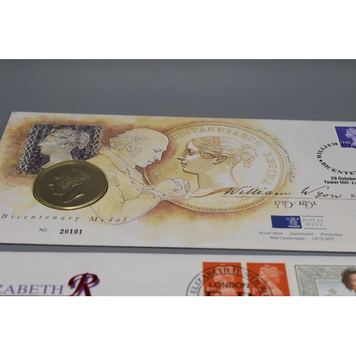 78 - Three Commemorative Coin Covers including 2 Euro World Money Fair, Elizabeth II 70th Birthday £5 and... 