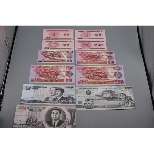 97 - Collection of North Korean Bank Notes