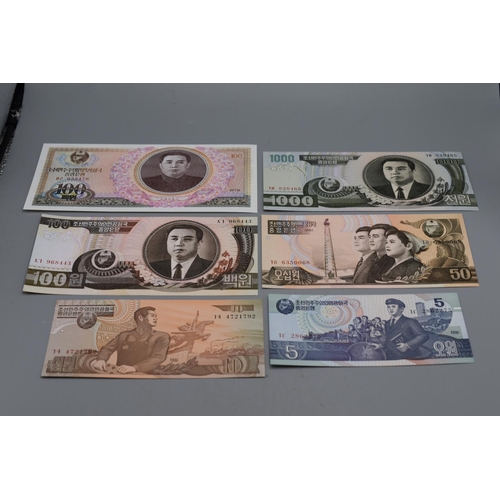 99 - Selection of North Korean Bank Notes