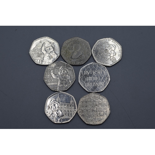 108 - Mixed Collection of 50p Coins to include Paddington Bear, Benjamin Britten, Sherlock Holmes, Diversi... 