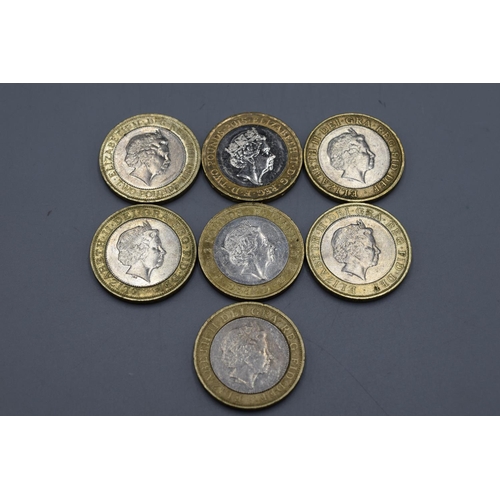 111 - Collection of Seven Two Pound Coins to include William Shakespeare, The First World War, Brunel and ... 