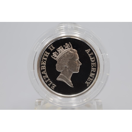 123 - One Pound Silver Proof Alderney Coin