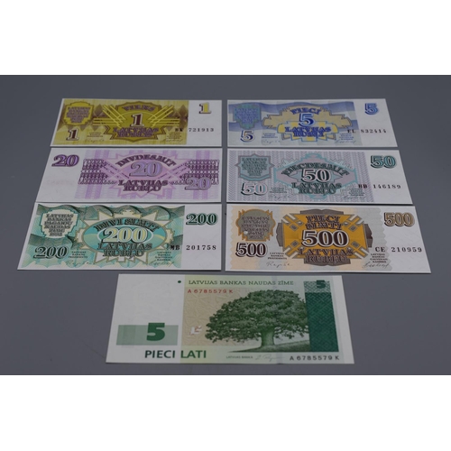 153 - Collection of Bank Notes From Latvia