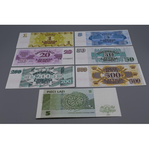 153 - Collection of Bank Notes From Latvia