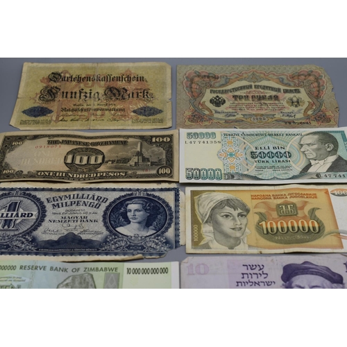 88 - Selection of 12 Mixed Worldwide Banknotes