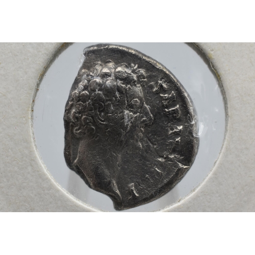 7 - MARCUS AURELIUS (as Caesar) AR Denarius.-. Bare head - Minerva.