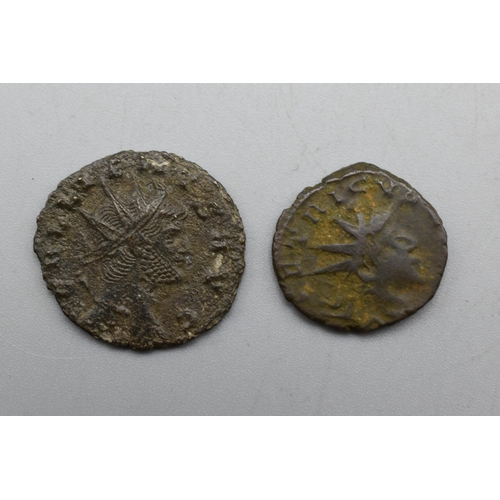 58 - Two Roman Coins - Gallienus A.D 253 - 268 and Tetricus II A.D. 270 - 273