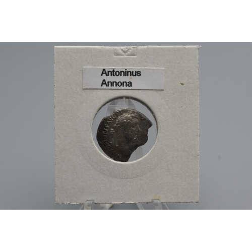 64 - Roman coin of Antoninus Pius AR Denarius - ANNONA AVG