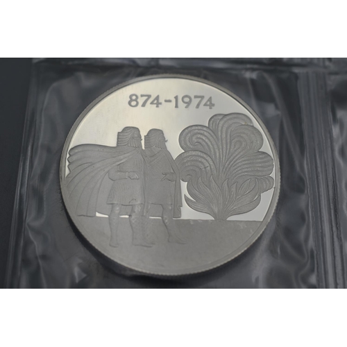 10 - Silver Proof Commemoration of the 1100th Anniversary of the Settlement of Iceland 874 1974