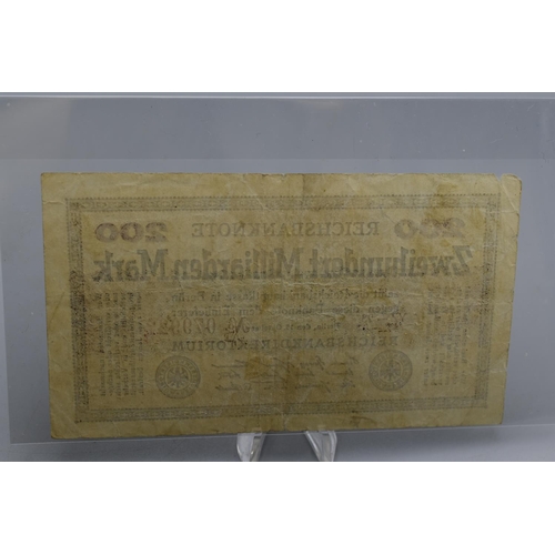 87 - Germany - 200,000,000,000 Mark Reichsbanknote - 1923