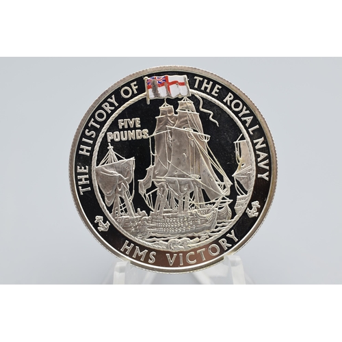 108 - Silver - Jersey - The History of the Royal Navy - Five Pound - 2004