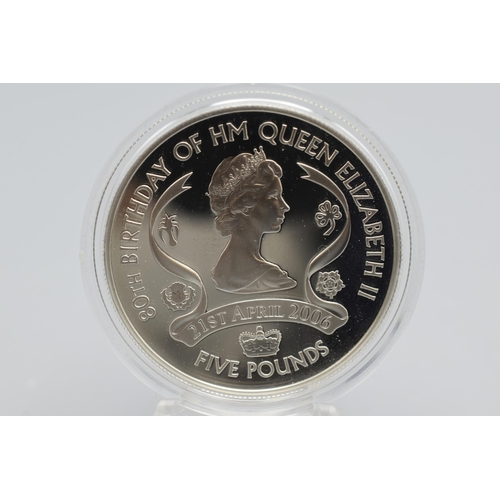 120 - Silver - Jersey - 80th Birthday of Queen Elizabeth - Five Pound - 2006