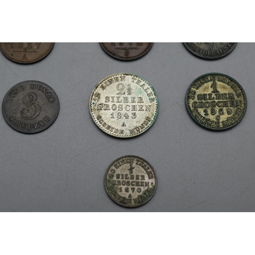 6 - Selection of German States Coinage to include Silver