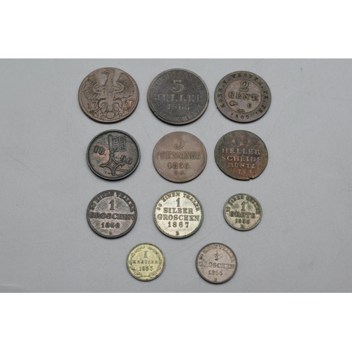 9 - Selection of German State Coinage to include Bronze & Silver